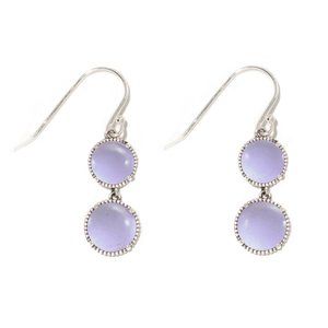 Recycled Early 1900's Purple Medicine Bottle Sterling Double Take Earrings